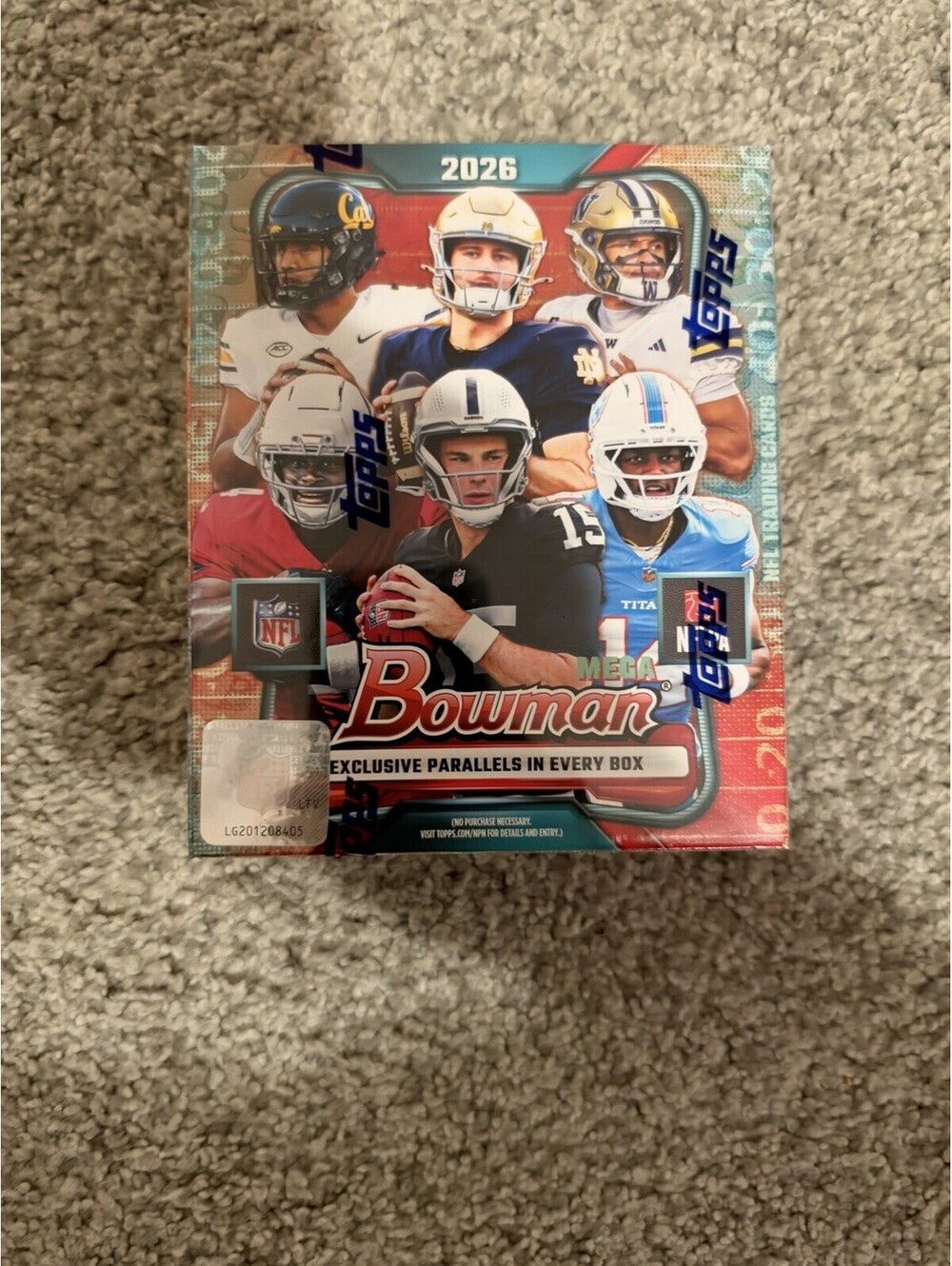 2026 BOWMAN FOOTBALL MEGA BOX (42 Cards) NFL Brand New Sealed In Hand